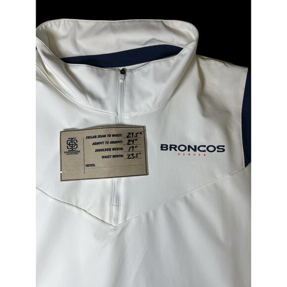 NFL Denver Broncos Nike Coaches Sideline L/S White 1/4 Zip Golf Jacket Men's L - Picture 8 of 15